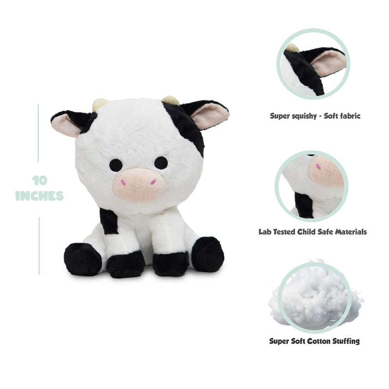 Avocatt Fuzzy Sitting Cow Plush Stuffed Animal
