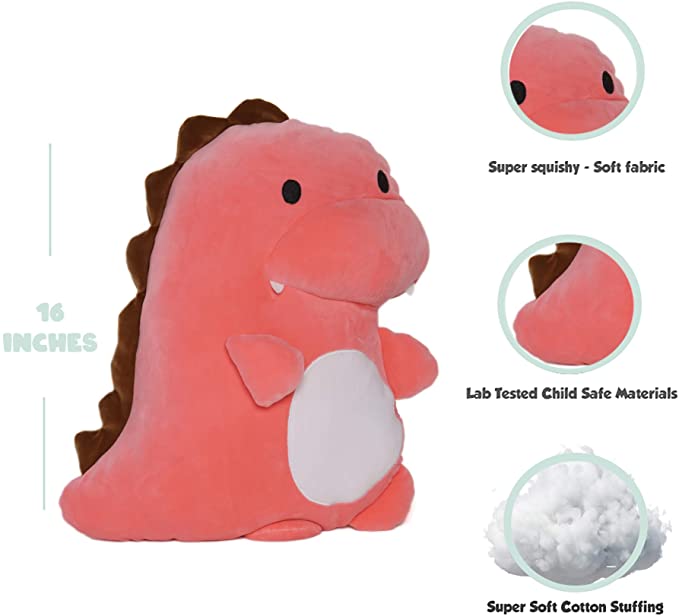 Avocatt Pink Dino Pillow Stuffed Animal