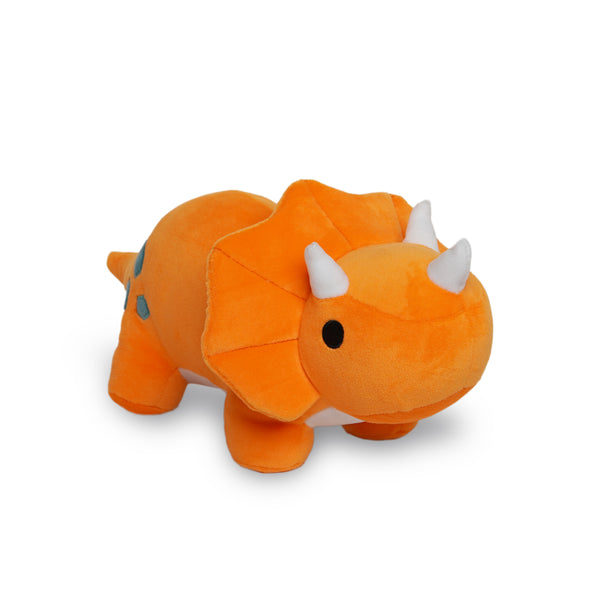 Orange Triceratops Plush Stuffed Animal
